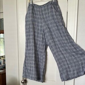 CP Shades navy and white plaid Wendy pants